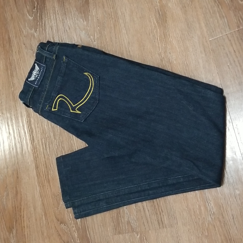 (26W) Rock & Republic Kasandra Slim Skinny Dark Wash Jeans Luxury Denim